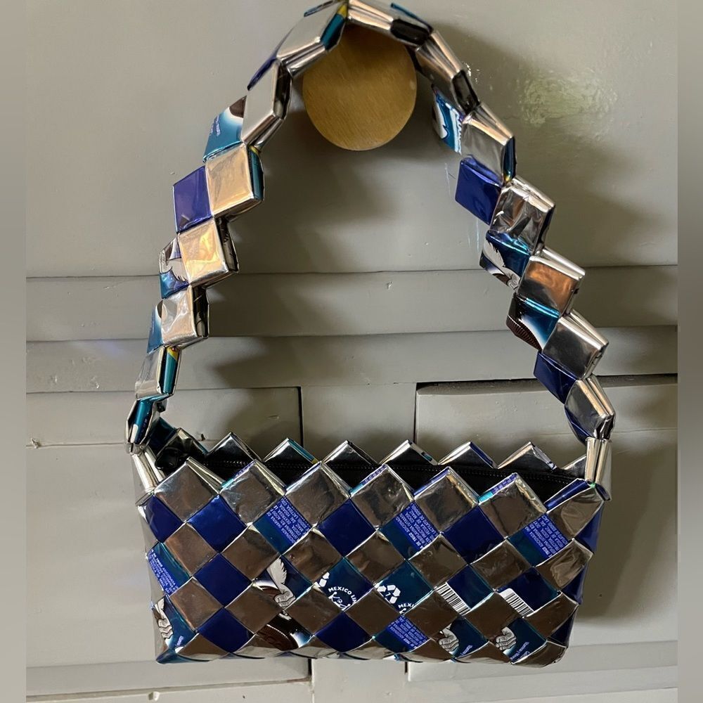 Candy Wrapper Woven Mini Handbag - Picture 2 of 5